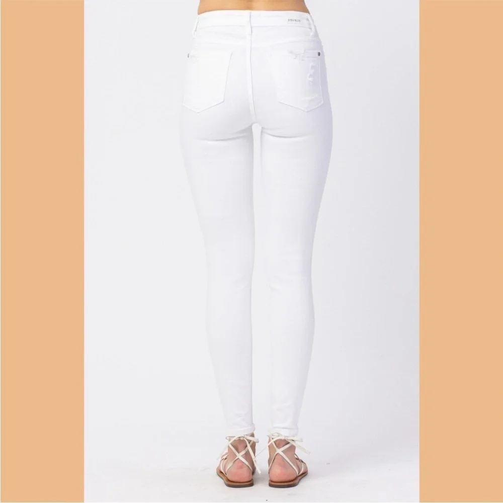 Judy Blue Mid-Rise Skinny Destroyed Jeans 82280 - Picture 3 of 10